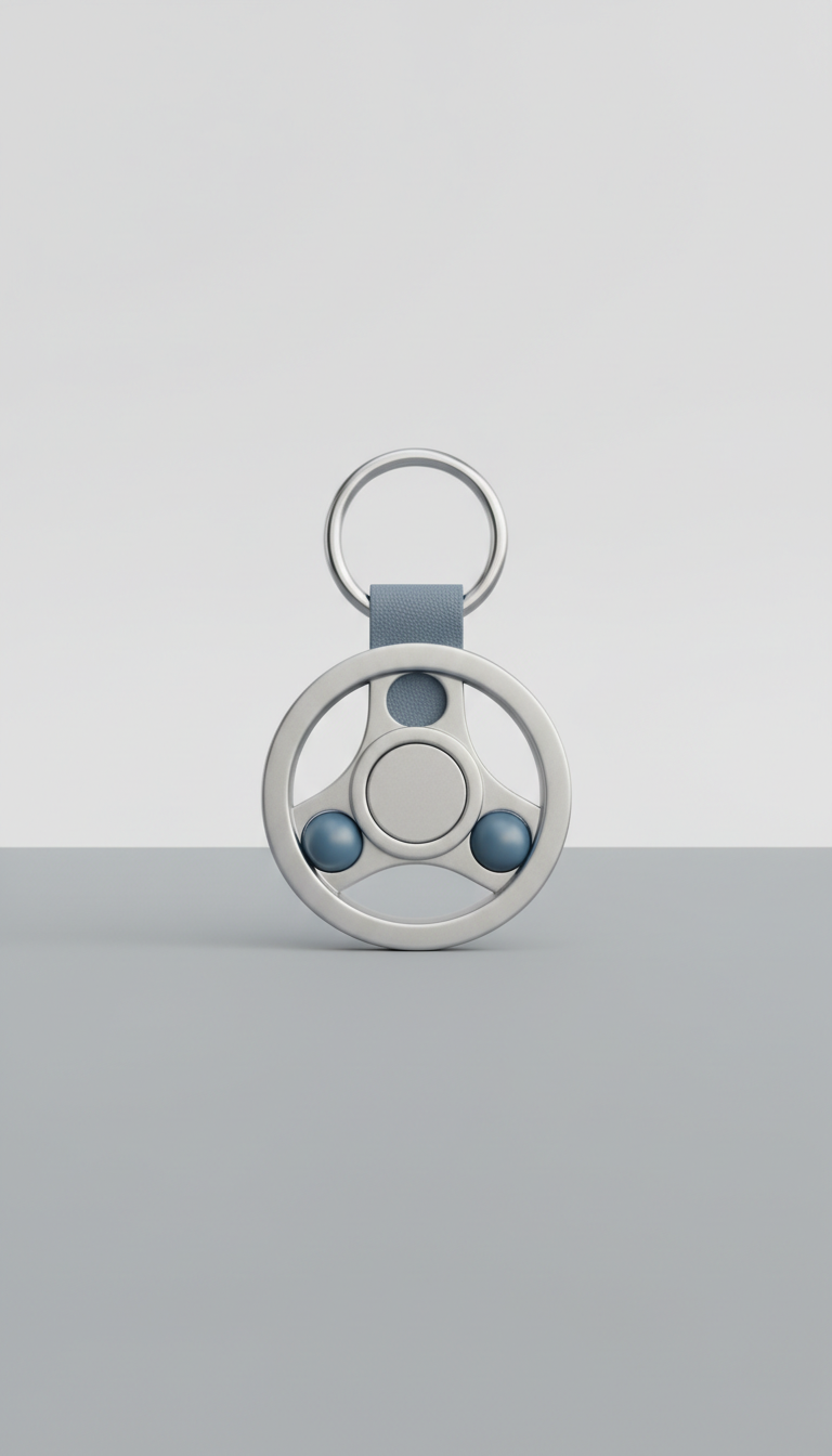 Soft Silver fidget keychain