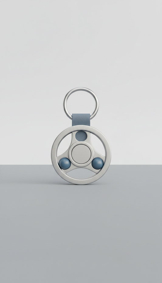 Soft Silver fidget keychain